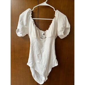 ☆NEVER WORN☆ Topshop “Milkmaid” body suit | White